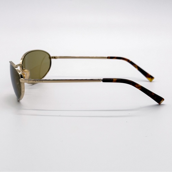 NEW PRADA PRA59S 5AK70G WOMEN SUNGLASSES SPR A59 5AK70G GOLD OVAL PR A59S - Picture 11 of 14